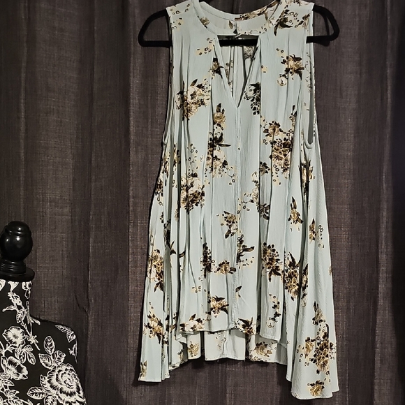 GUC Small Free People Light Blue Floral Dress - Picture 1 of 8